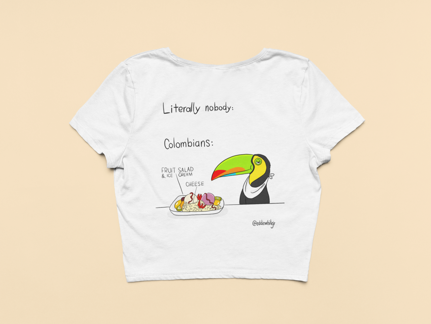 Literally Nobody - Fruit salad with cheese Crop-Top